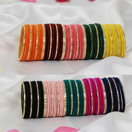 ✨ Velvet & Chilali Multi-Color Bangles – Set of 10 Vibrant Shades-Pack of 160