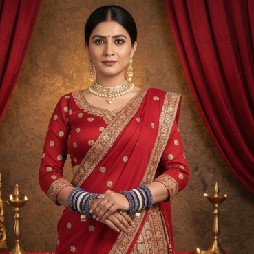 Royal Blue Velvet Zircon Chuda Set with Pearl Latkan – Bridal & Festive Bangles