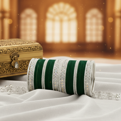 Elegant Velvet & Latkan Bangles – Festive Party Wear Collection -Pack of -40