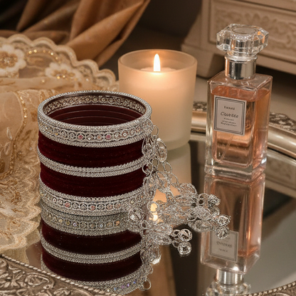 Elegant Velvet & Latkan Bangles – Festive Party Wear Collection -Pack of -40