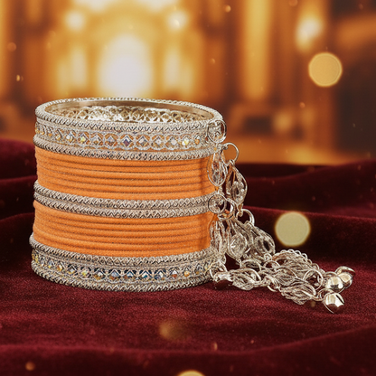 Elegant Velvet & Latkan Bangles – Festive Party Wear Collection -Pack of -40