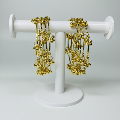Set of 8 | Gold-Plated Ghungroo Jingle Bangles for Women | VIRAL Indian Jewelry
