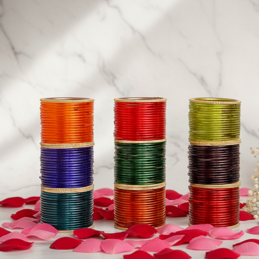 Glass Bangles Multicolor Set | Premium Ethnic Kada Churi | Pack of 144