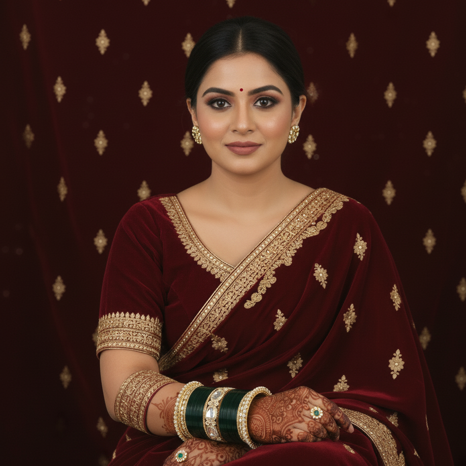 Bridal Gold Metal Chuda Set | Zircon Diamond Studded Bangles for Women | Traditional Wedding Set of 70