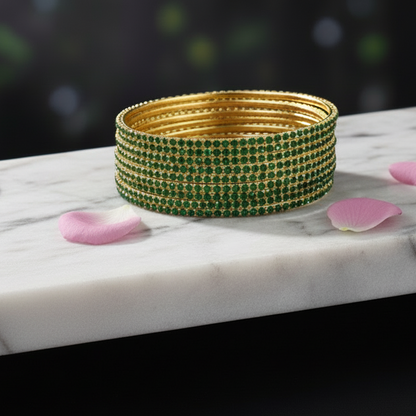 green-Toned Zirconia Bangles