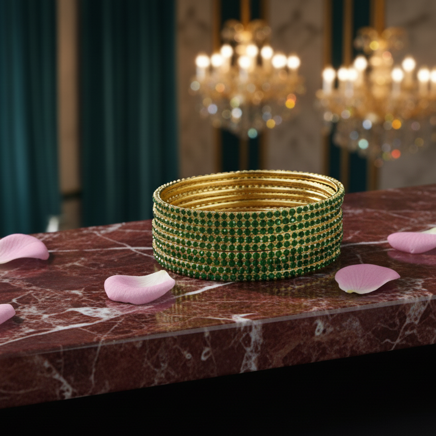 green-Toned Zirconia Bangles