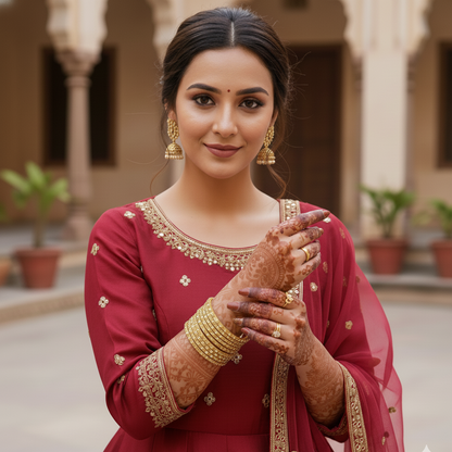 Bridal Bling: Golden Glass Bangles with Star Dust Finish, 12 Pcs