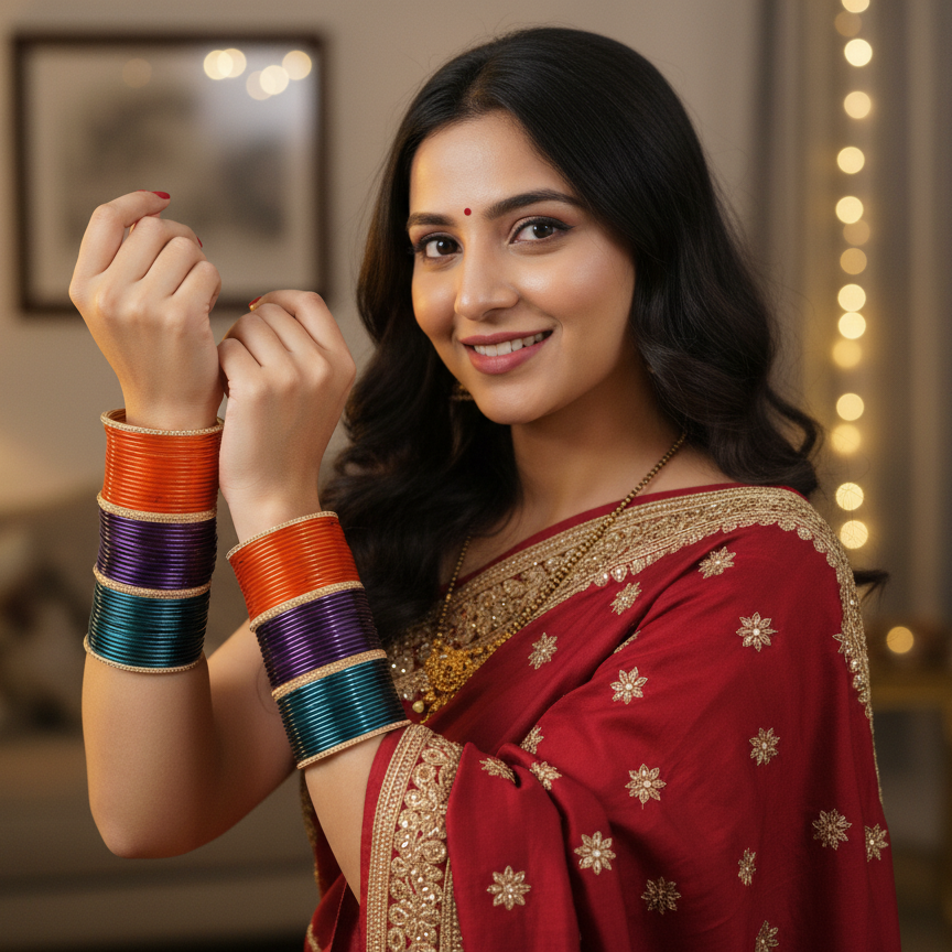Glass Bangles Multicolor Set | Premium Ethnic Kada Churi | Pack of 144