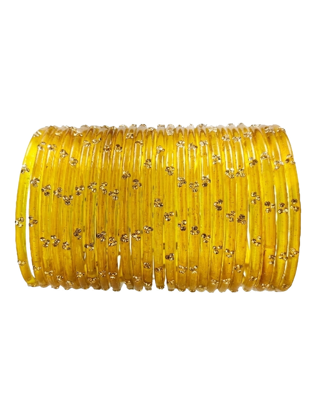 Traditional  Golden Stone Gold Bangles Set Glossy Finish with Golden Stone Work | Wear (Pack of 24)