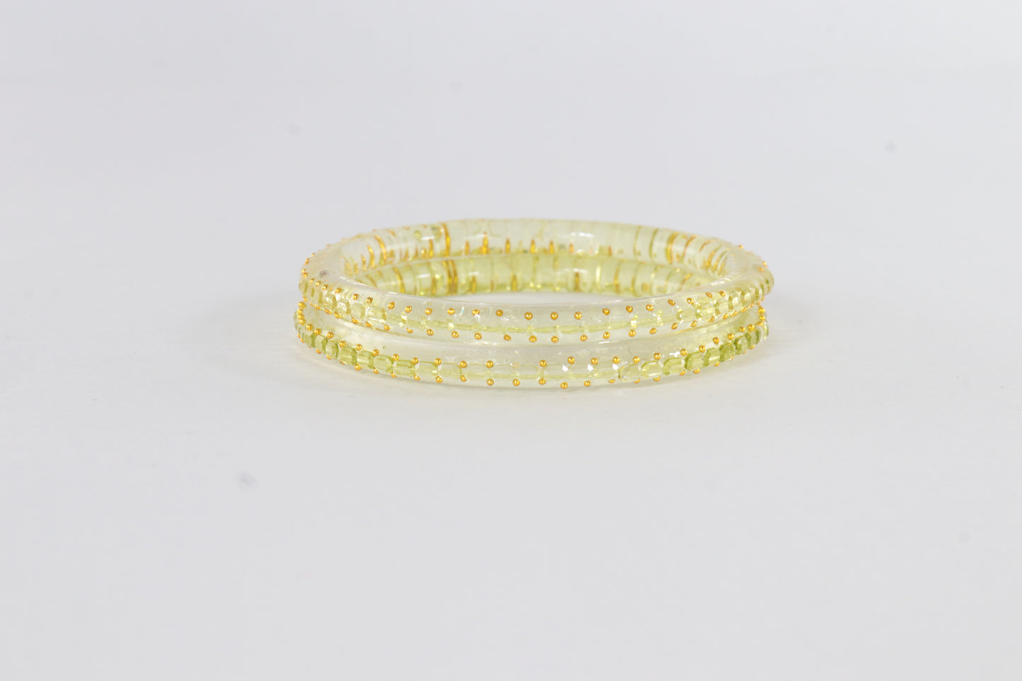 Trendy Olive Glass Bangles – Glossy Finish (Set of 4)