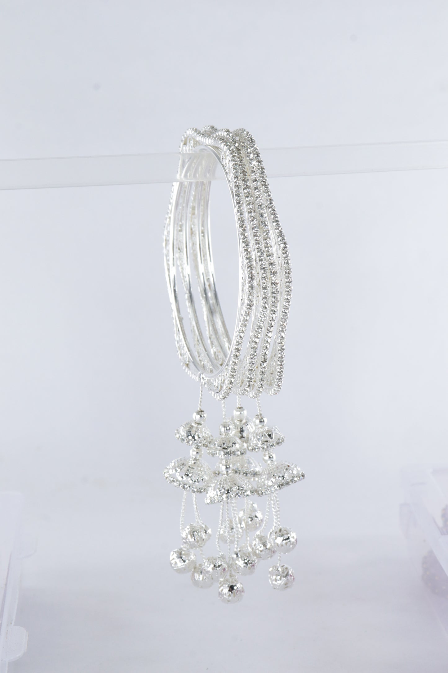 Graceful Dangler Silver Bracelet Set