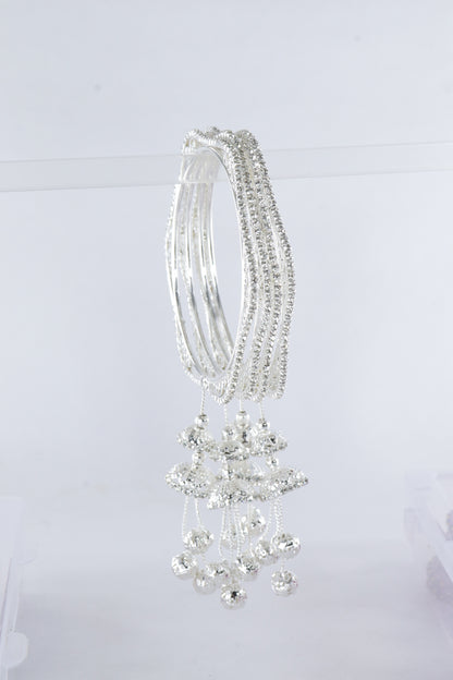 Graceful Dangler Silver Bracelet Set