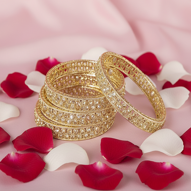 Regal Golden Stone Kada Set