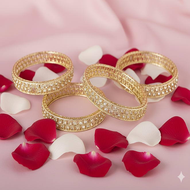 Regal Golden Stone Kada Set