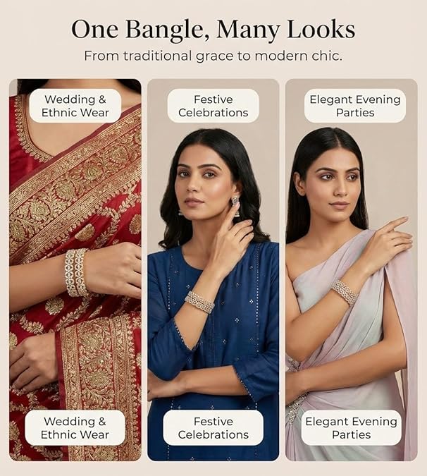 American Diamond Stone  Kangan Set-2