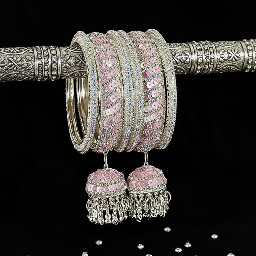 Royal Radiance Pink Latkan Bangles”
