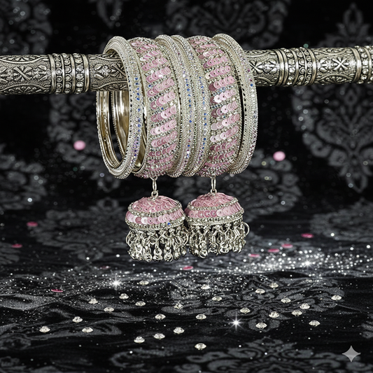 Royal Radiance Pink Latkan Bangles”
