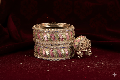 Royal Radiance Pink Latkan Bangles”