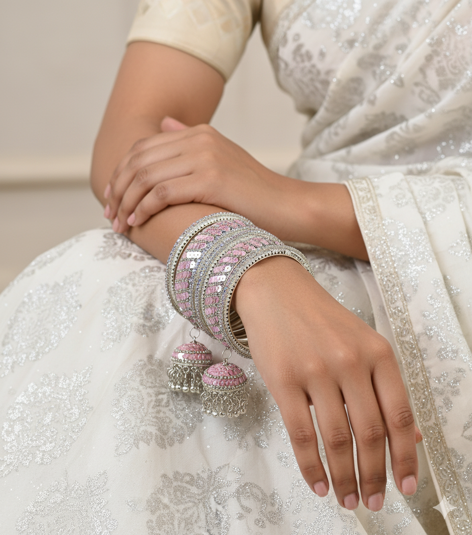 Royal Radiance Pink Latkan Bangles”