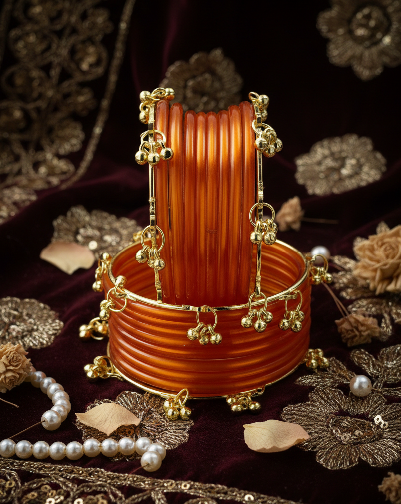 Trendy Ghungroo Glass Bangles for Women & Girls – Fancy Kashmiri-Set Of 20
