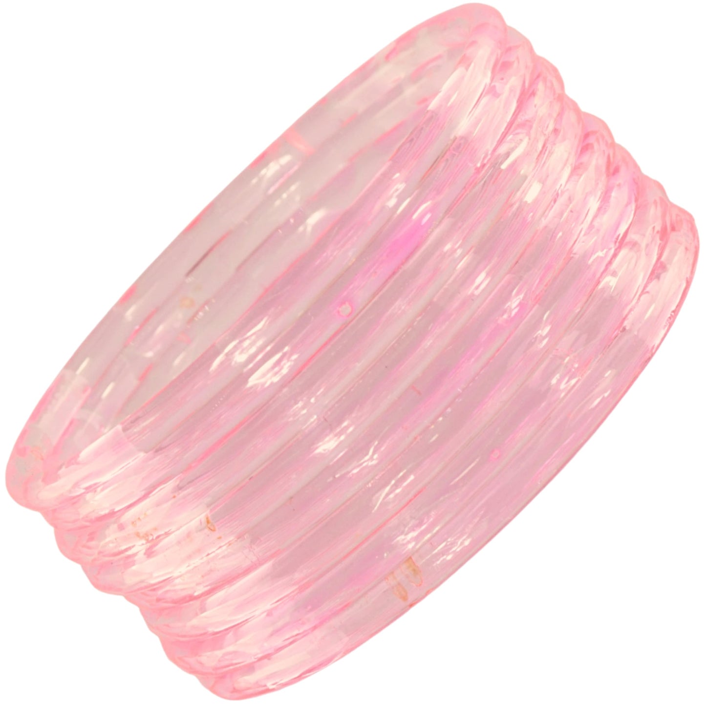 Jelly Bangle Glossy Glass Ruby Pink Bangles Set (Pack of 8) –Ethnic Jewellery