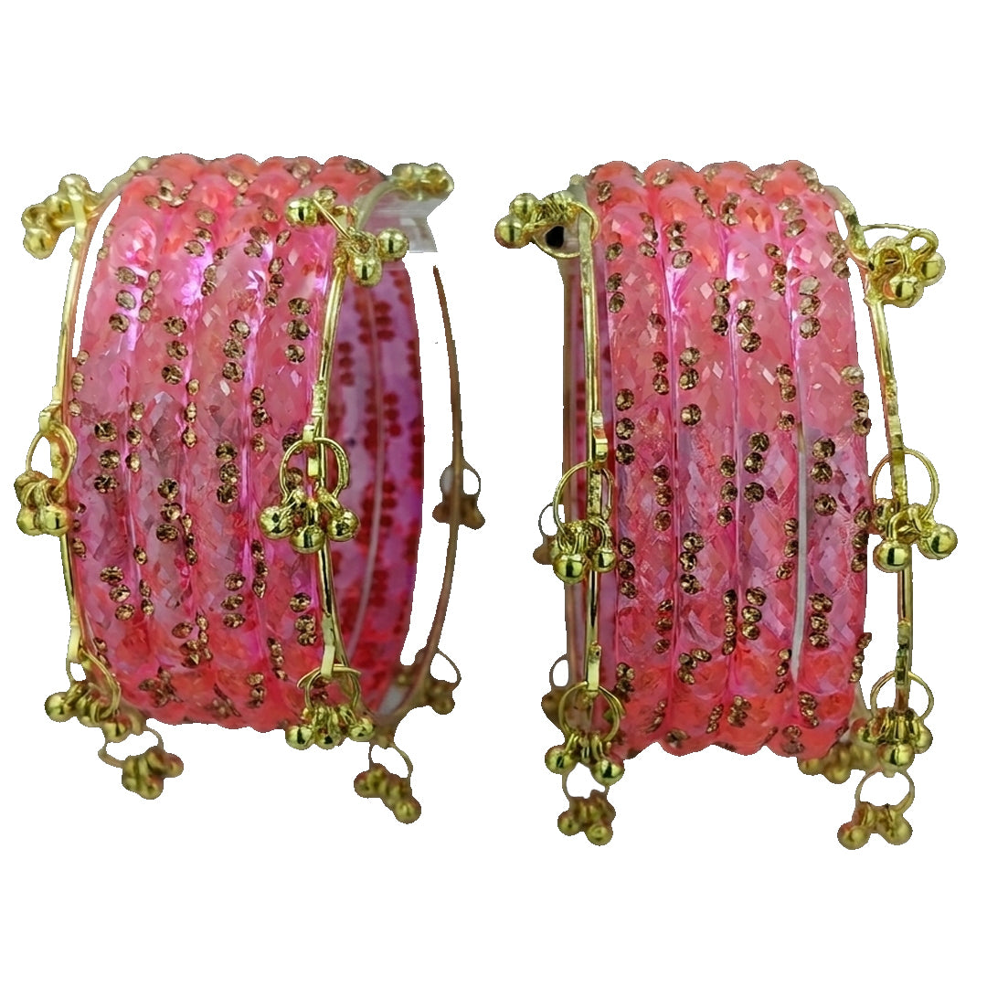 Premium Crystal Glass Kada Bangles Set  Traditional Ethnic Fashion Jewelry - Set Of 12