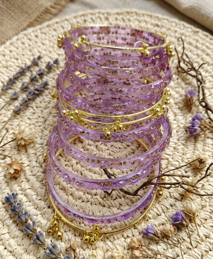 Premium Crystal Glass Kada Bangles Set  Traditional Ethnic Fashion Jewelry - Set Of 12