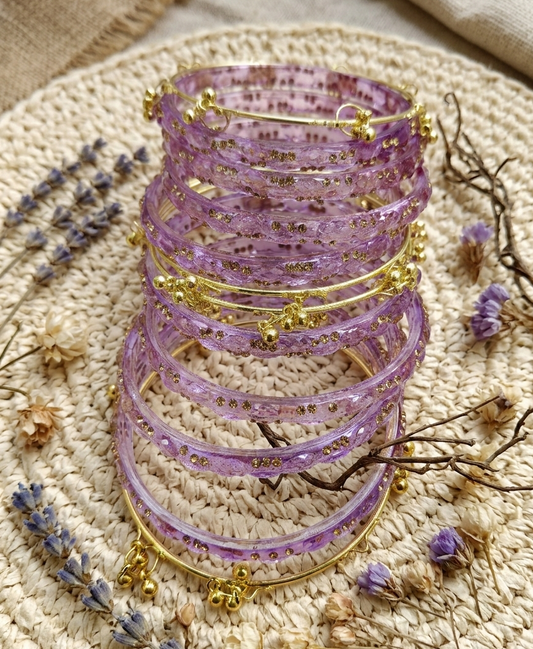 Premium Crystal Glass Kada Bangles Set  Traditional Ethnic Fashion Jewelry - Set Of 12