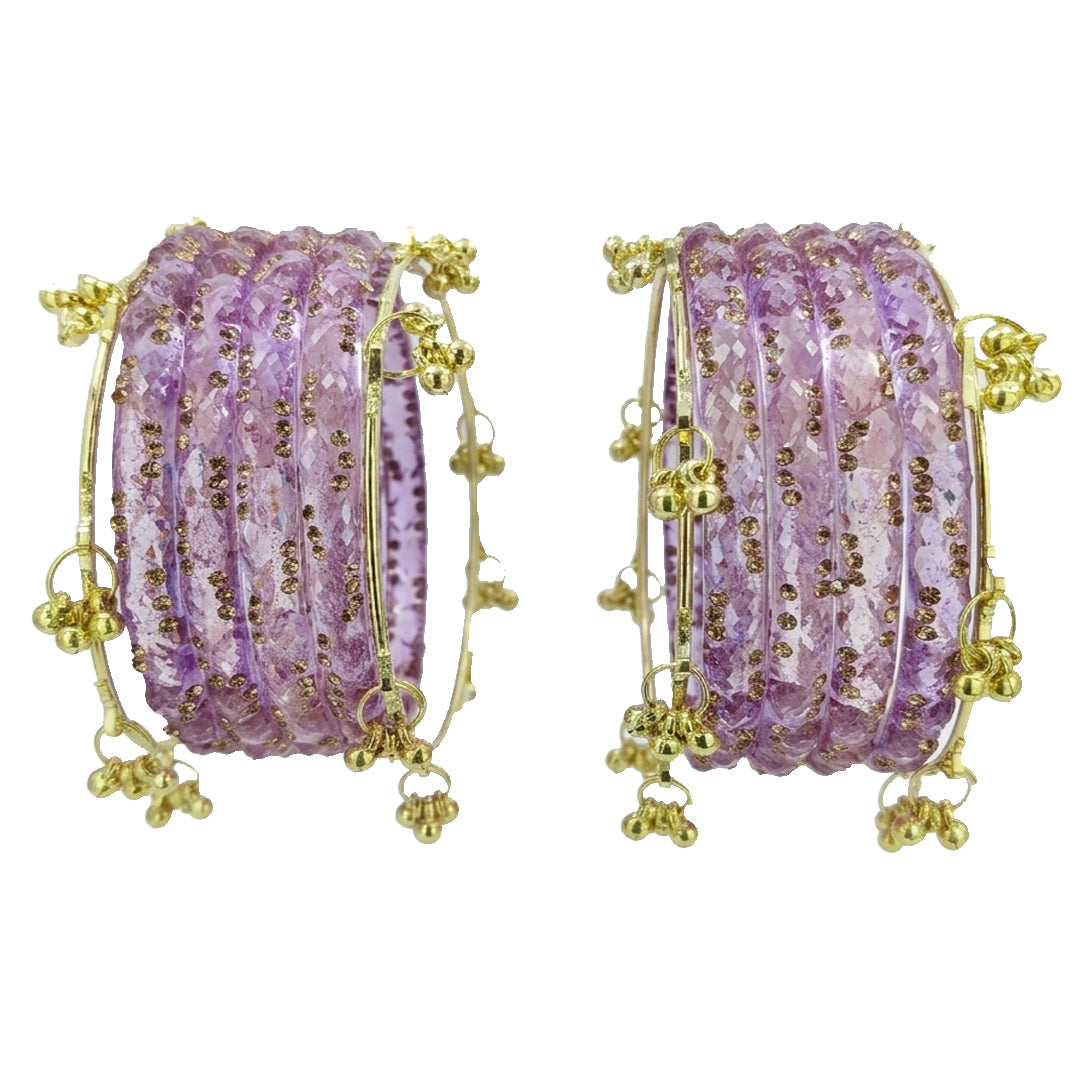 Premium Crystal Glass Kada Bangles Set  Traditional Ethnic Fashion Jewelry - Set Of 12