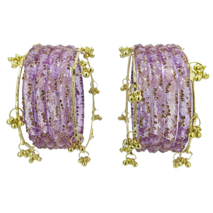 Premium Crystal Glass Kada Bangles Set  Traditional Ethnic Fashion Jewelry - Set Of 12