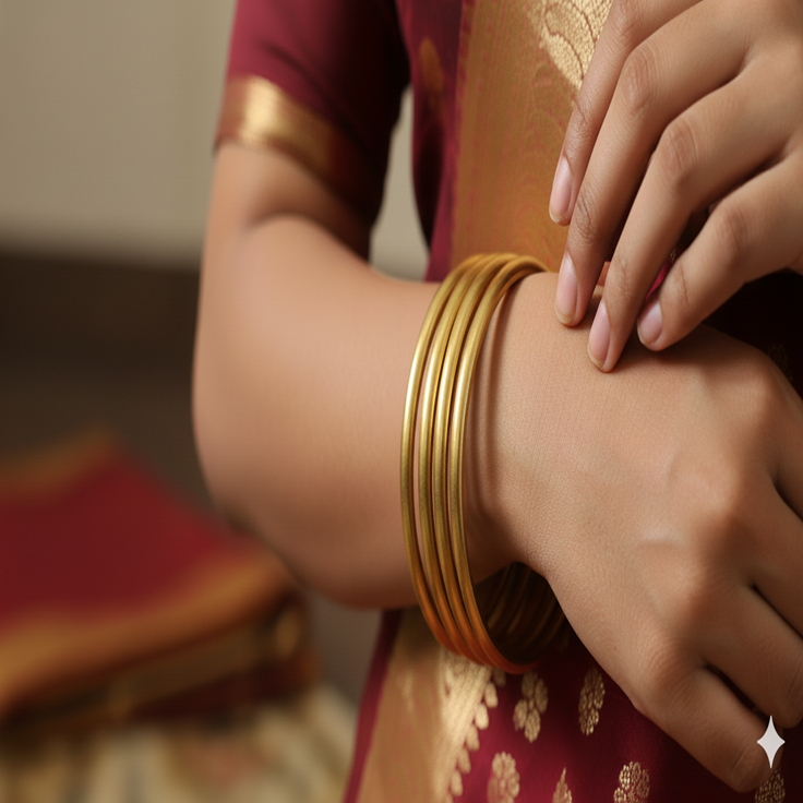 Golden Glow Bangles – A Symbol of Timeless Grace”