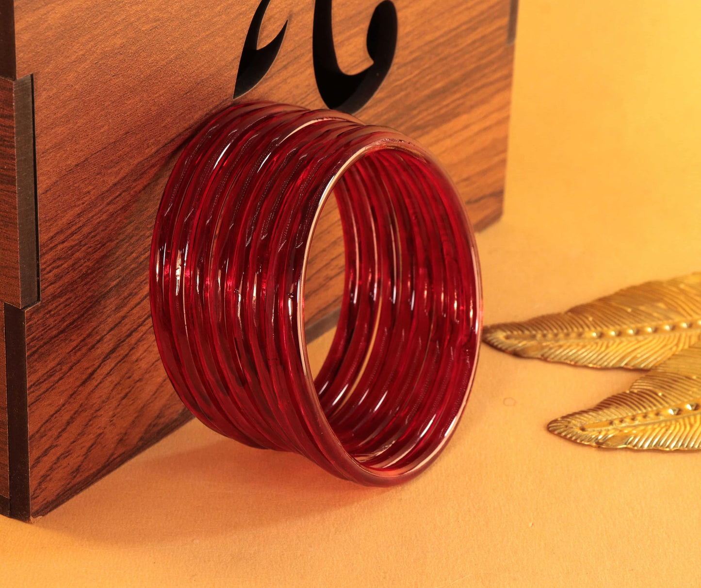 Jelly bangle Glossy Glass Ruby DarkRed Bangles Set (Pack of 8) – Ethnic Jewellery