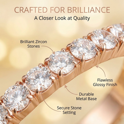 Rose Gold Silver Zircon Bangles for Women | Elegant Daily Wear & Party Jewelry Set-Pack-12