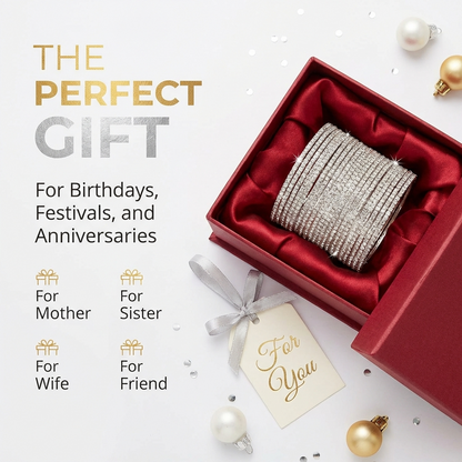 Zircon Bangles for Women | Elegant Daily Wear & Party Jewelry Set-Pack-12
