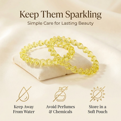 Yellow Spiral Glass Bangles – Set of 2 Designer Twist Pattern