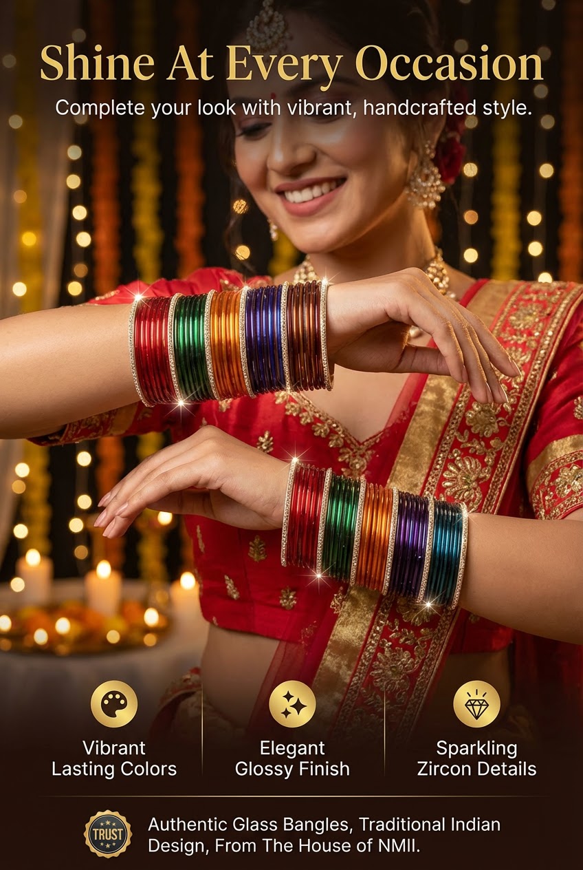 Glass Bangles Multicolor Set | Premium Ethnic Kada Churi | Pack of 144