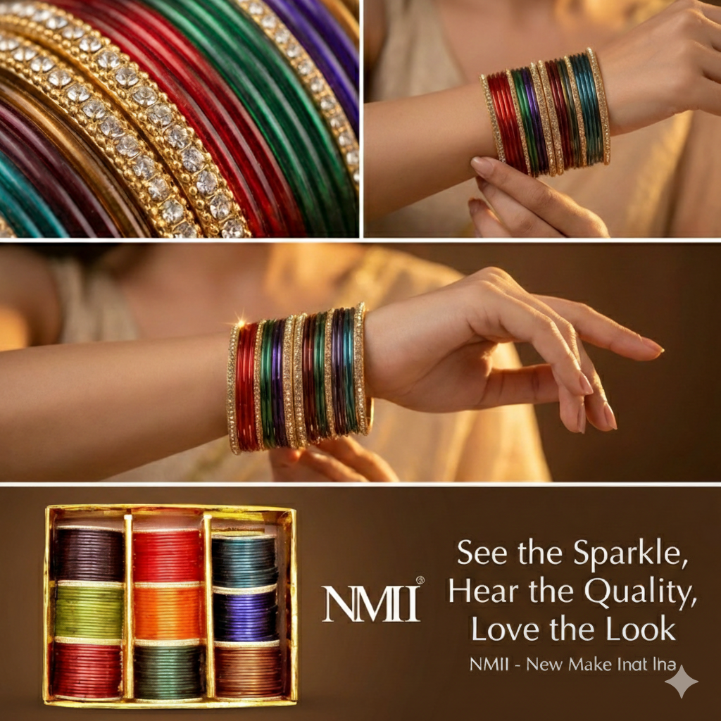 Glass Bangles Multicolor Set | Premium Ethnic Kada Churi | Pack of 144