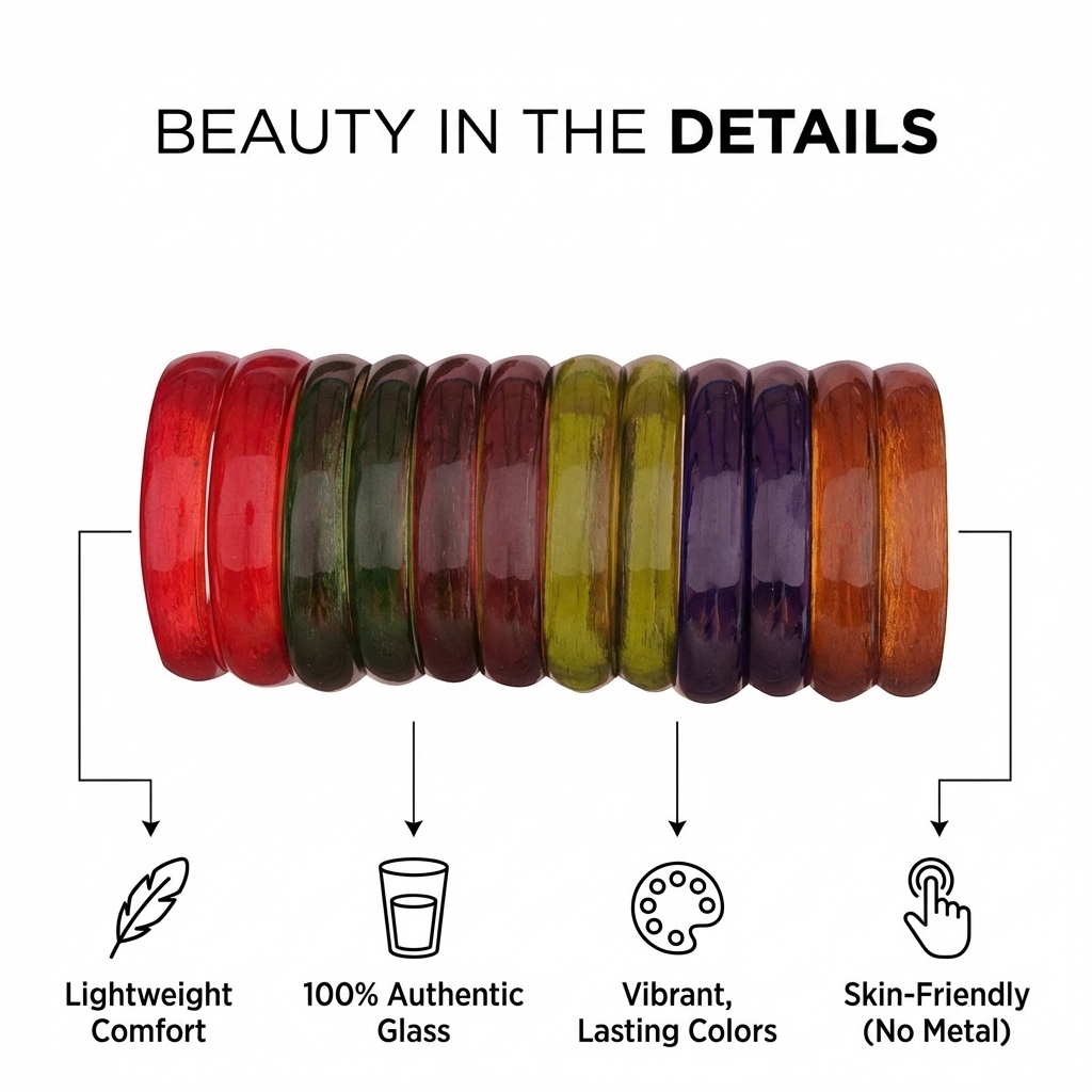 Beautiful Matte Finish Transparent Multicolor Glass Kada  Different Occasions