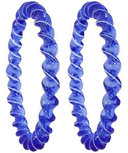 Indigoblue Spiral Glass Bangles – Set of 2 Designer Twist Pattern
