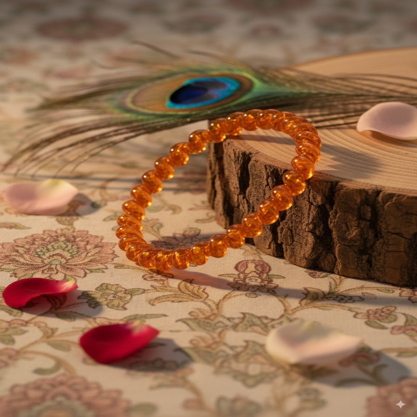 Orange Spiral Glass Bangles – Set of 2 Designer Twist Pattern