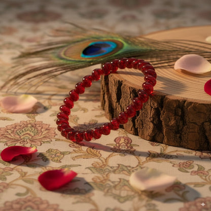 Red Spiral Glass Bangles – Set of 2 Designer Twist Pattern