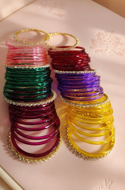 Jelly bangle Ethnic Multicolor Glass Bangles Set (56 Pieces)