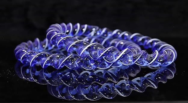 Indigoblue Spiral Glass Bangles – Set of 2 Designer Twist Pattern