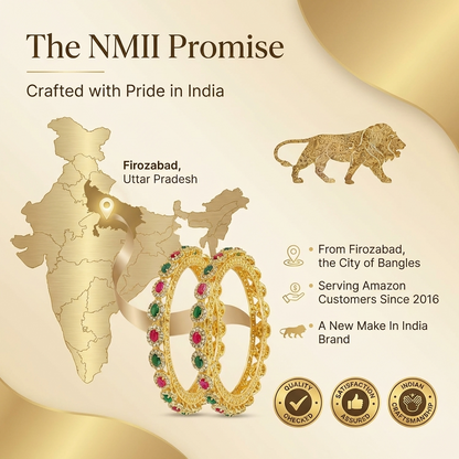 Traditional Kundan Stone Work Metal Bangles Mirror Bangles | Bangles-Pack 2