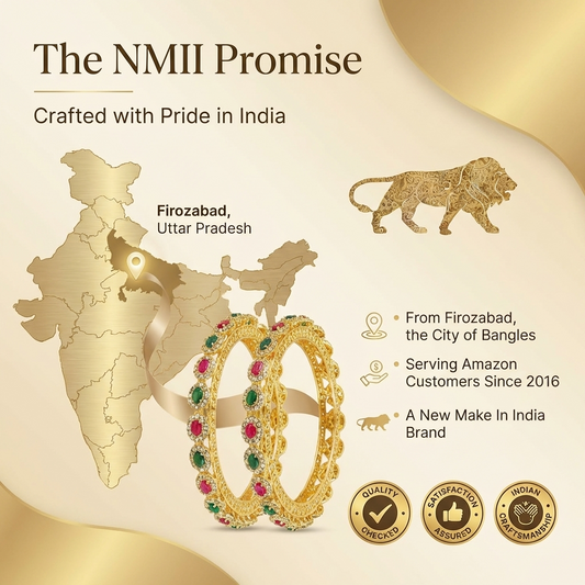 Traditional Kundan Stone Work Metal Bangles Mirror Bangles | Bangles-Pack 2