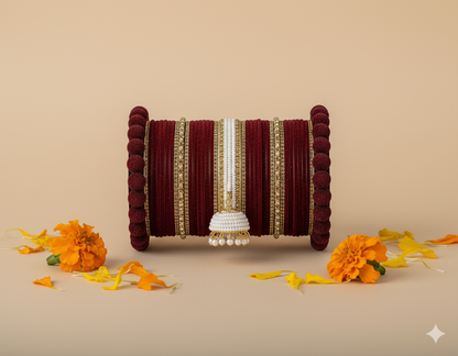 Maroon Bridal Chuda – Set of 2