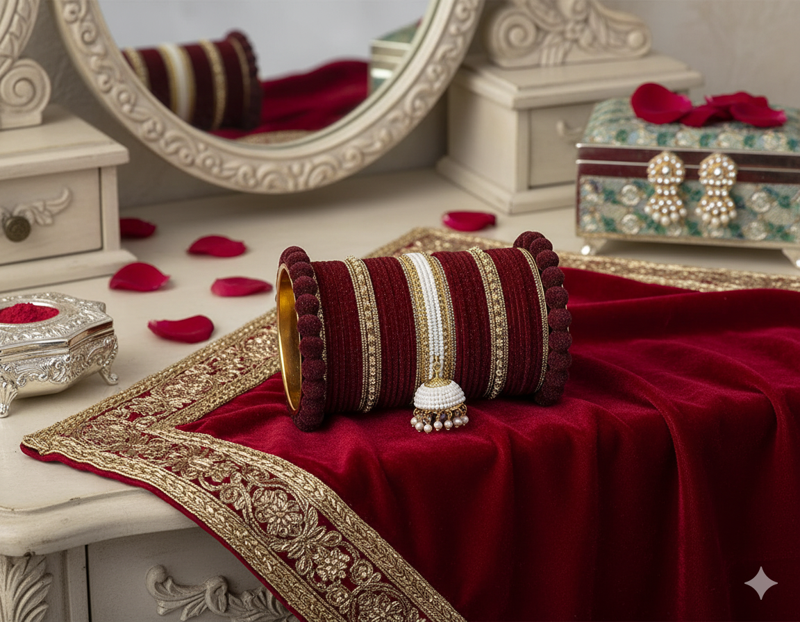 Maroon Bridal Chuda – Set of 2