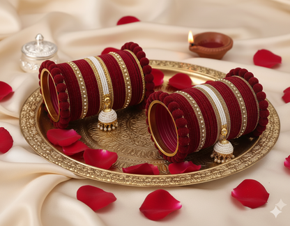 Maroon Bridal Chuda – Set of 2