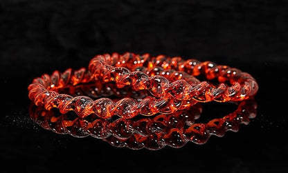 Orange Spiral Glass Bangles – Set of 2 Designer Twist Pattern