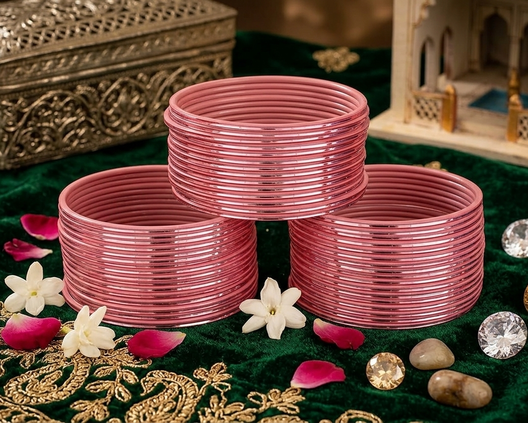 Plain Metal Bangles Set For Women and Girls with Glossy Finished Design
